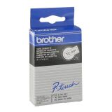 Ruban laminé Brother 12 mm TC 201 blanc écriture noire