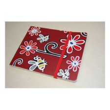 Cuaderno de viaje 14 x 11 tapa con flores 