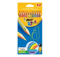 lapices de color Bic tropicolors 12 unidades