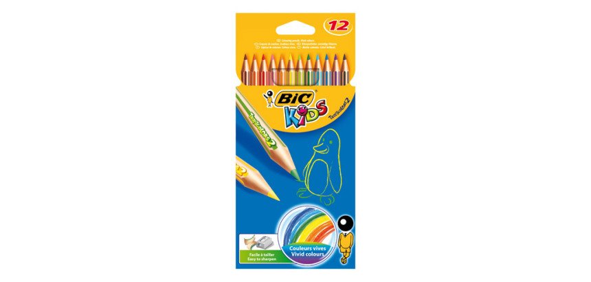 lapices de color Bic tropicolors 12 unidades