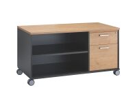 Mobile side cabinet Eden 2 drawers color light oak