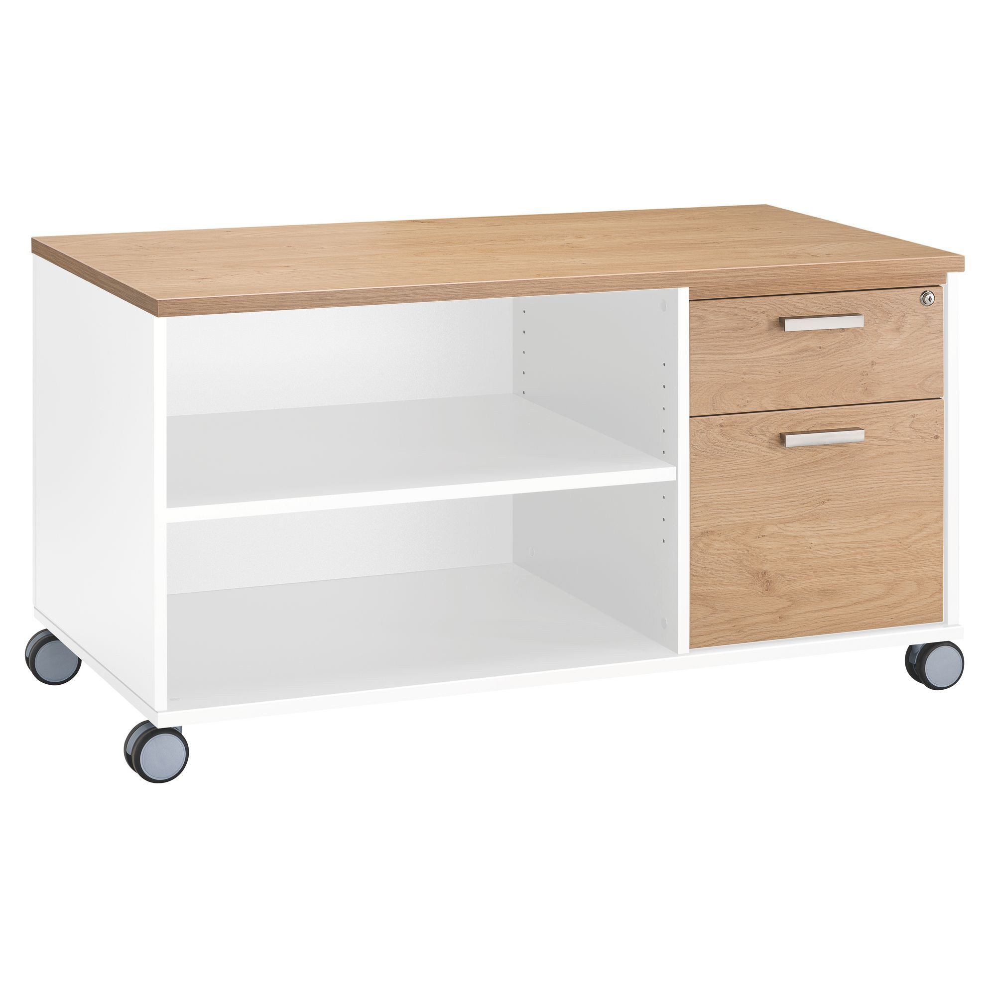 Console Eden 2 tiroirs décor chêne clair