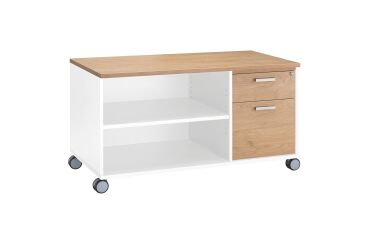 Console Eden 2 tiroirs décor chêne clair