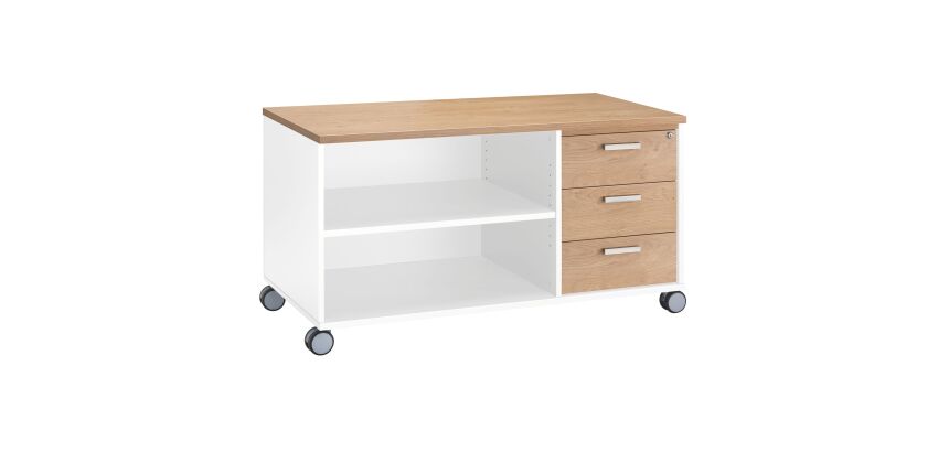 Console 3 tiroirs décor chêne clair - Exprim