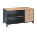 Console Eden 3 tiroirs décor chêne clair