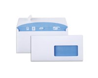 Box mit 100 Briefumschlägen GPV weiß 110 x 220 bedruckbar mit Fenster 45 x 100 mm