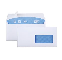 Box of 100 envelopes GPV white 110 x 220 mm printable with window 45 x 100 mm