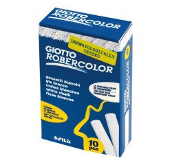 Caja de 10 tizas Robercolor blancas