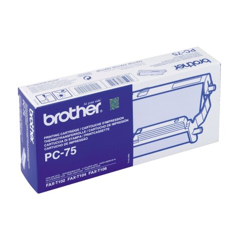 Rol voor thermische transfer Brother PC75 zwart