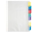 Pochette intercalaire A4+ polypropylène incolore Oxford 8 onglets multicolores - 1 jeu