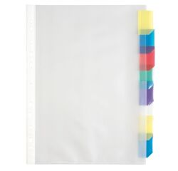 Hoesjes met tabverdelingen A4+ Elba plastiek - 1 set met 8 tabs