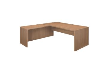 Executive desk with return and wooden legs Essenzza