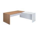 Bureau avec retour à droite simple L 180 x P 90 cm, piétement plein bois - Greko