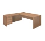 Bureau Direction avec retour sur caisson piètement bois Essenzza