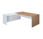 Bureau avec retour à gauche simple L 180 x P 90 cm, piétement plein bois - Greko