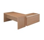 Bureau Direction avec retour sur desserte piètement bois Essenzza