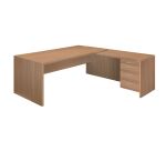 Bureau Direction avec retour sur caisson piètement bois Essenzza