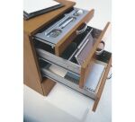Bureau Direction avec retour sur caisson piètement bois Essenzza
