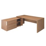 Executive desk with return on wooden leg service unit Essenzza