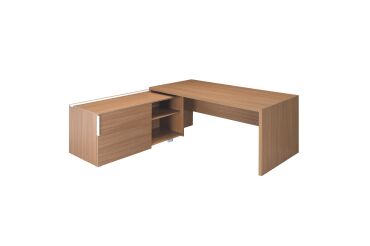 Executive desk with return on wooden leg service unit Essenzza