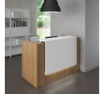 Banque d'accueil compacte noyer/blanc L 166 cm haute - Guest