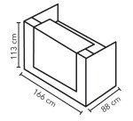Banque d'accueil compacte blanc/anthracite L 166 cm haute - Guest
