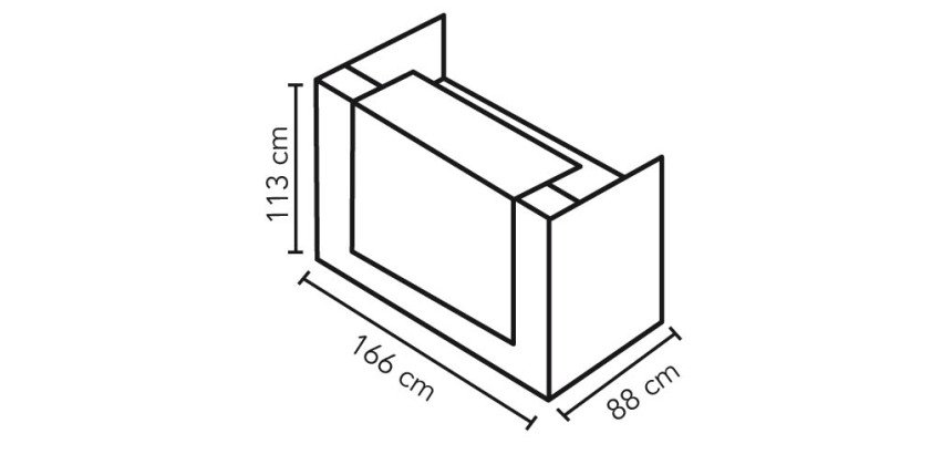 Banque d'accueil compacte L 166 cm Jana