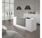 Banque d'accueil droite blanc/anthracite L 246 cm haute - Guest