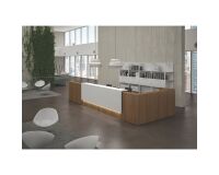 Onthaalbank Jana notelaar/wit B 366 cm met bijzet