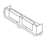 Banque d'accueil droite noyer/blanc L 366 cm haute - Guest