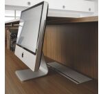 Banque d'accueil droite noyer/blanc L 366 cm haute - Guest