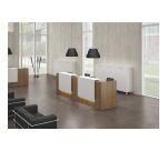 Banque d'accueil droite noyer/blanc L 366 cm haute - Guest