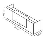 Banque d'accueil droite noyer/blanc L 246 cm haute - Guest