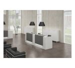 Banque d'accueil droite blanc/anthracite L 366 cm haute - Guest