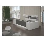 Banque d'accueil d'angle blanc/anthracite L 366 cm retour à gauche - Guest