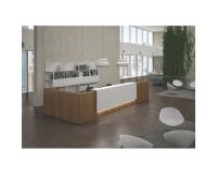 Onthaalbank Jana notelaar/wit B 366 cm met bijzet