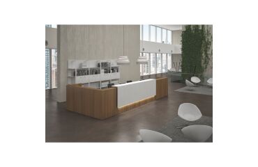 Onthaalbank Jana notelaar/wit B 366 cm met bijzet