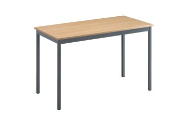 Multi-purpose Eco light oak office table H 120 x W 60 cm with anthracite base.