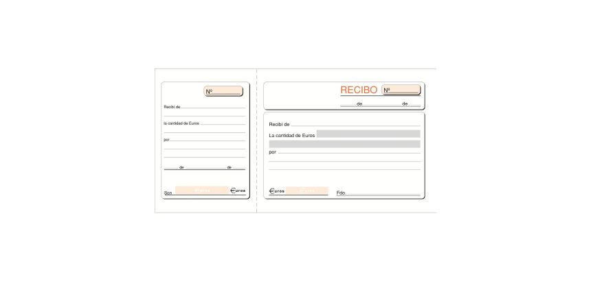 Talonario Recibo 210 x 105 Castellano