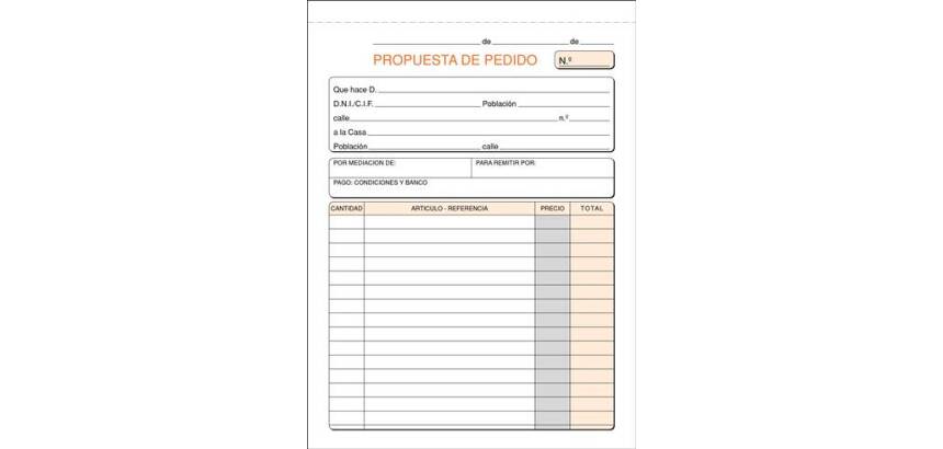 Talonario Pedido 150 x 210 Duplicado Castellano