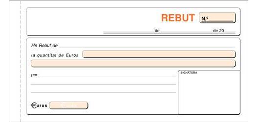 Talonario Recibo 210 x 105 Duplicado Catalán
