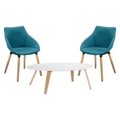 Pack 2 armchairs Anet and 1 low table Izoa