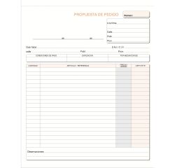 Talonario Pedido 215 x 265 Castellano