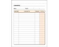 Talonario Camarero 105 x 150 Triplicado Castellano