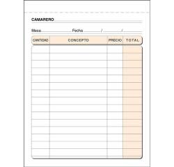 Talonario Camarero 105 x 150 Triplicado Castellano