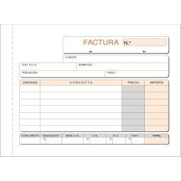 Talonario Factura 150 x 105 Duplicada Castellano