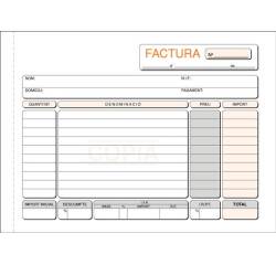 Talonario Factura 150 x 105 Duplicada Catalán