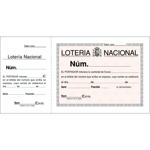 Talonario Lotería 210x105 Castellano