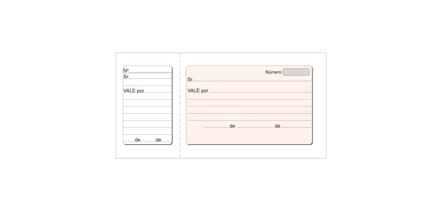 Talonario Vales 21 x 10,5 cm Castellano