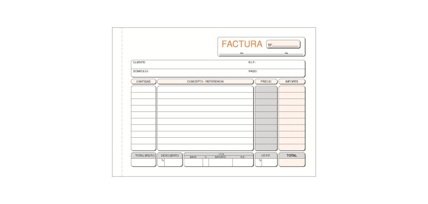 Talonario Factura 210 x 150 Duplicado Castellano